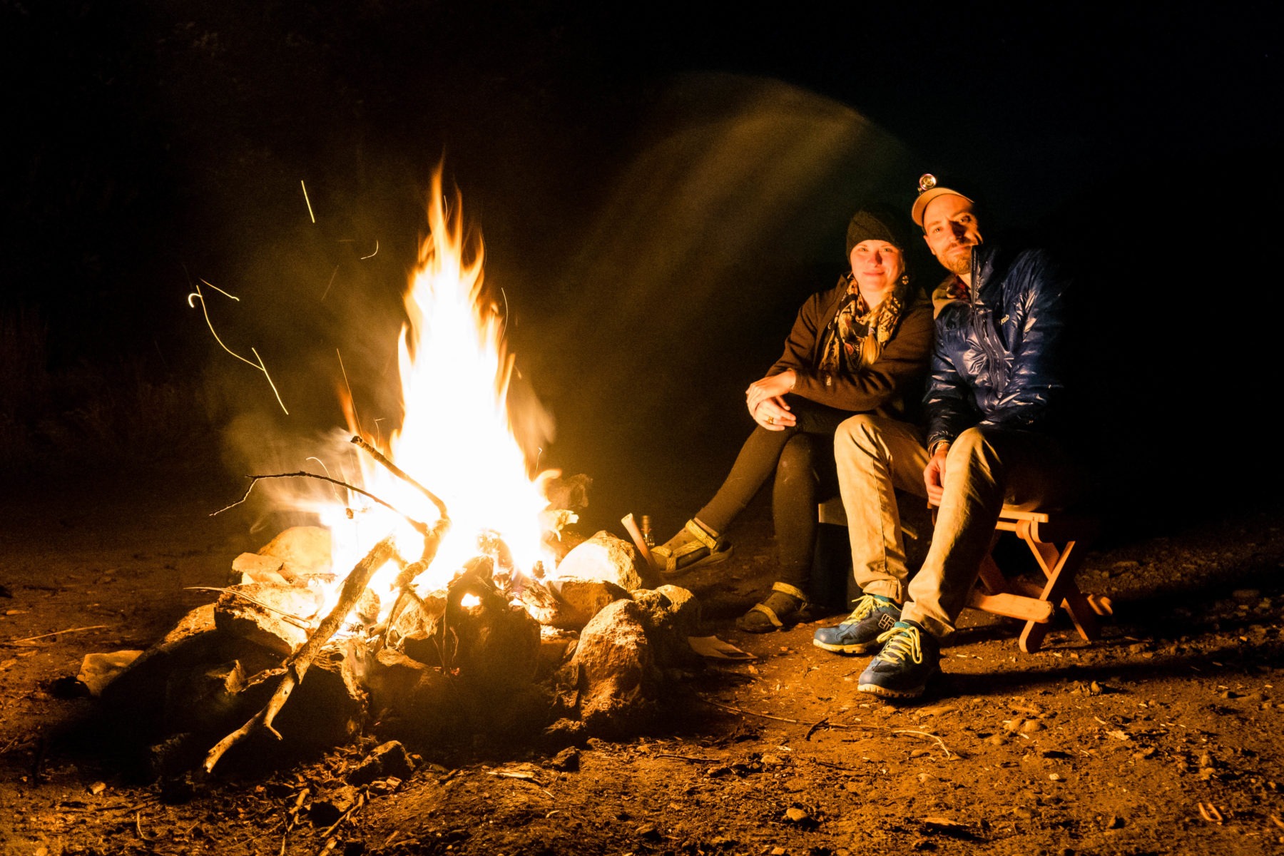 Our campfire at our campsite on Bureau of Land Management Land